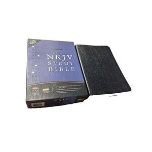 NKJV Study Bible 2nd Edition Thomas Nelson Black Bonded Leather +CD-ROM W/Box